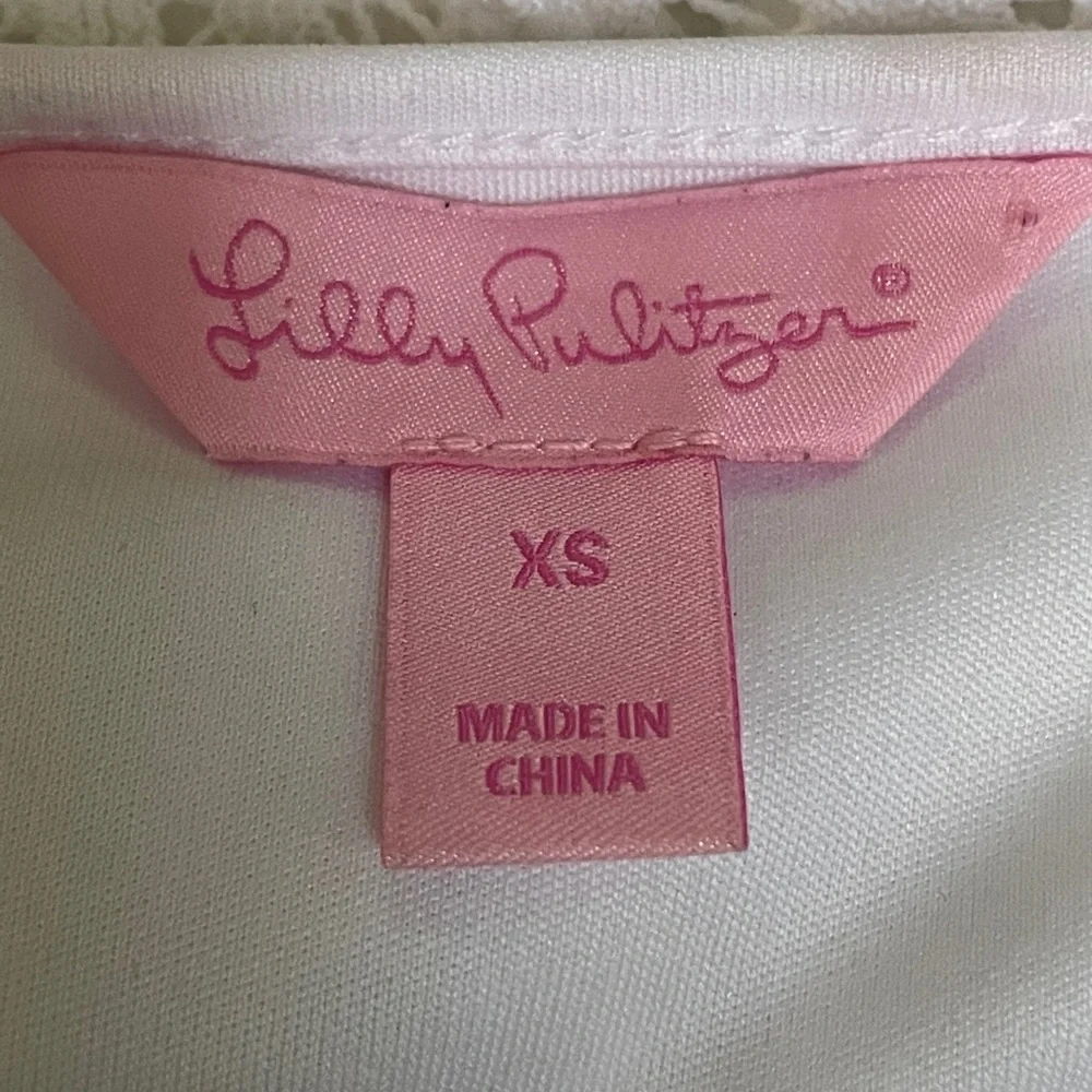 Lilly Pulitzer white v back floral lace dress XS